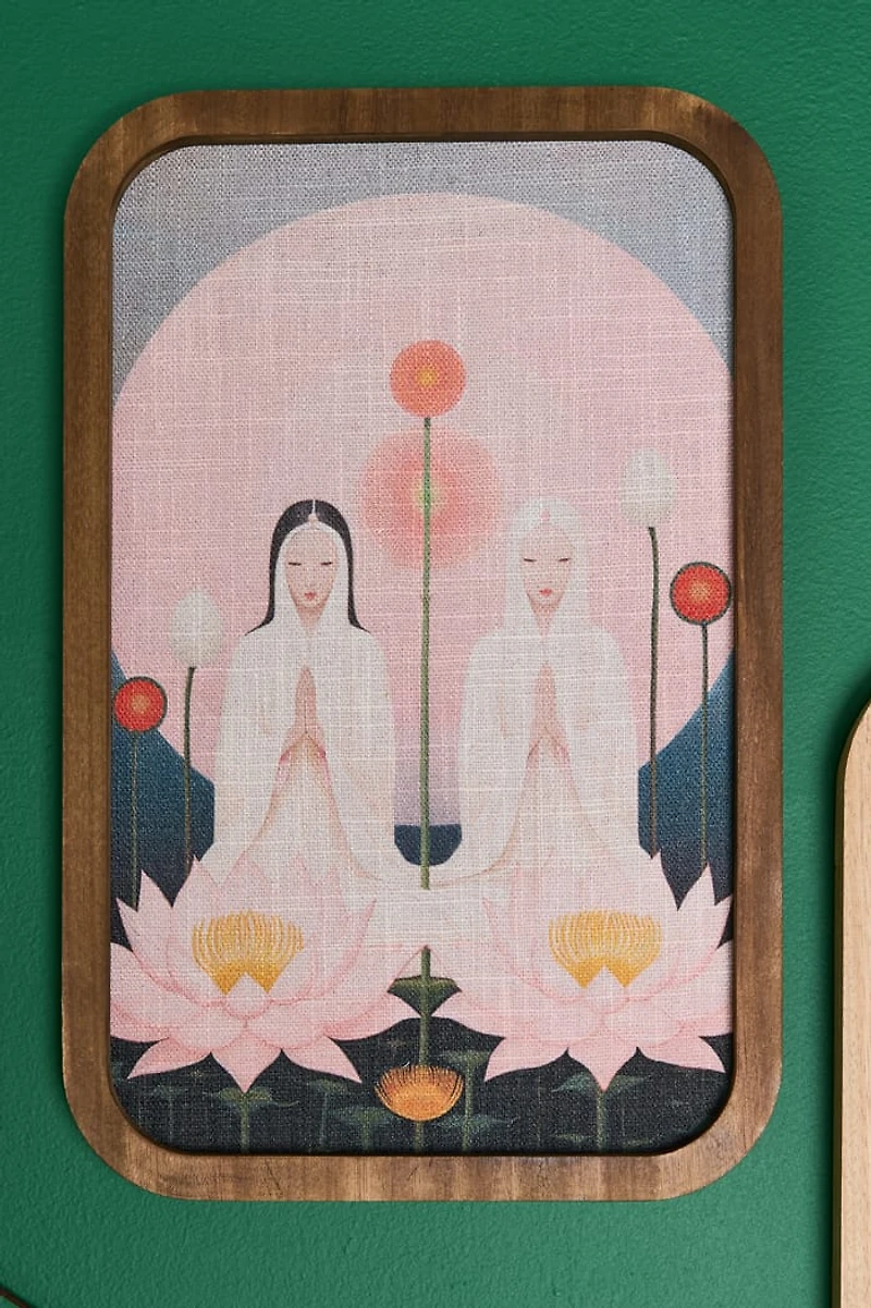 Lotus Prayer Wood Frame Wall Art
