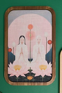 Lotus Prayer Wood Frame Wall Art