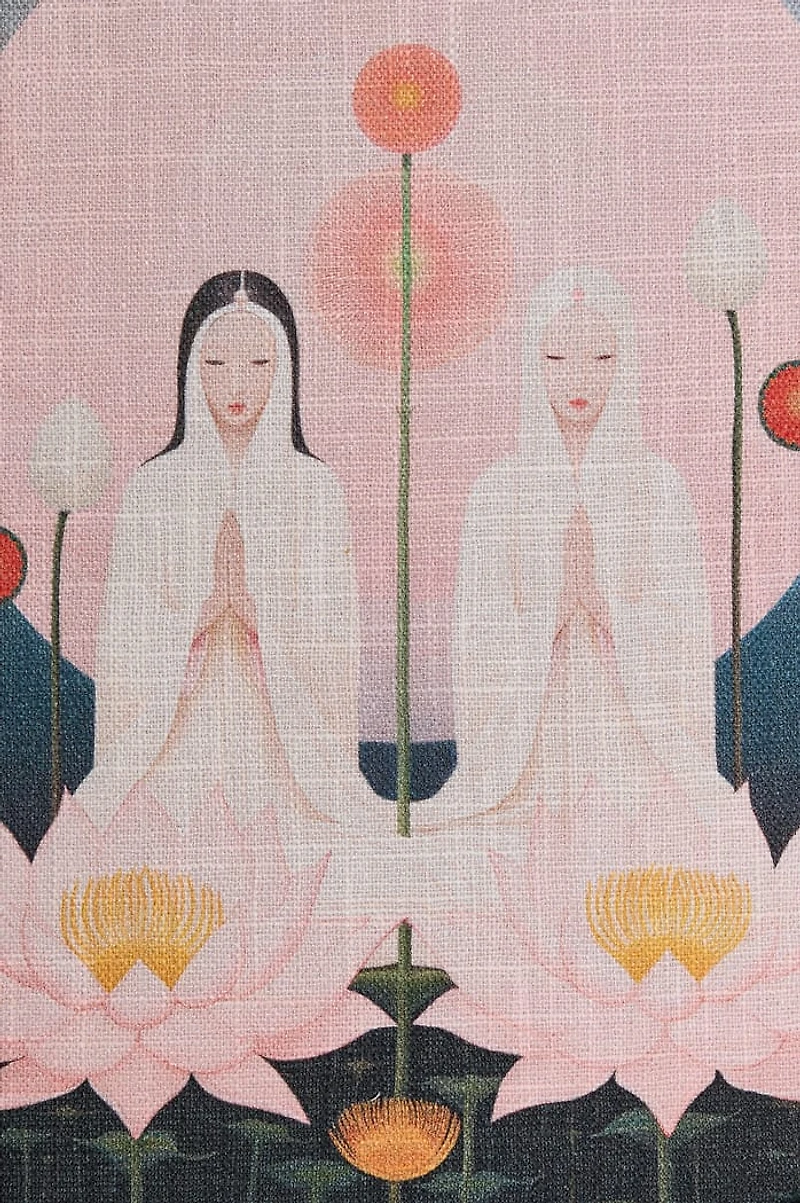 Lotus Prayer Wood Frame Wall Art