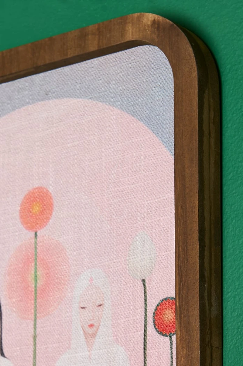 Lotus Prayer Wood Frame Wall Art