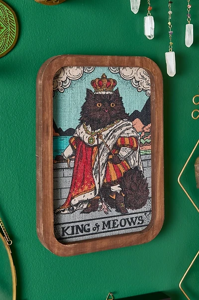 King Meow Wood Frame Wall Art