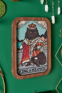 King Meow Wood Frame Wall Art