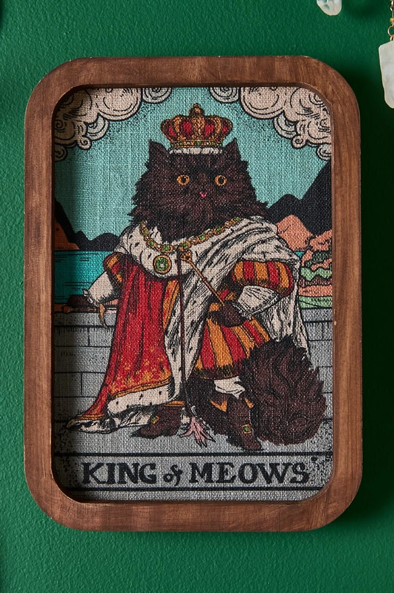 King Meow Wood Frame Wall Art