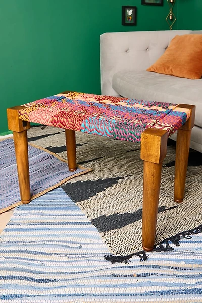 Assorted Chindi Wood Bench