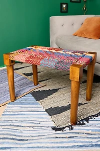 Assorted Chindi Wood Bench