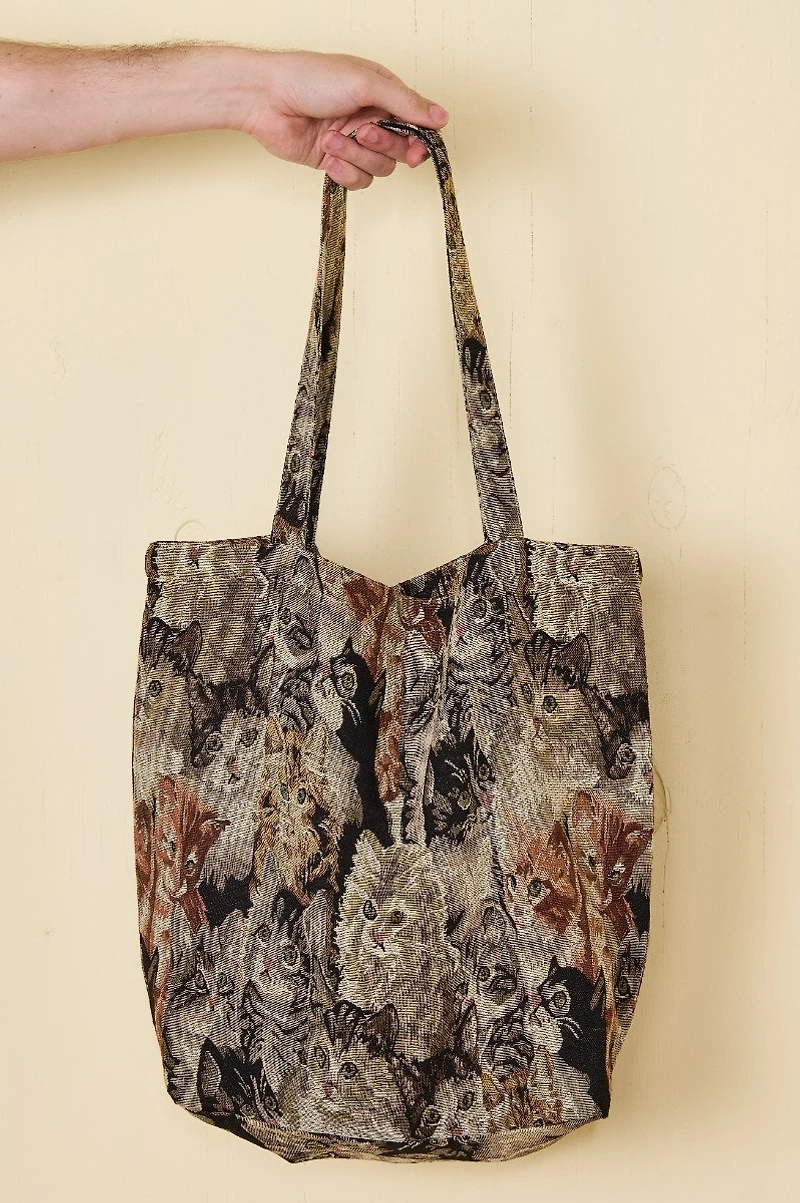 Cat Jacquard Tote Bag