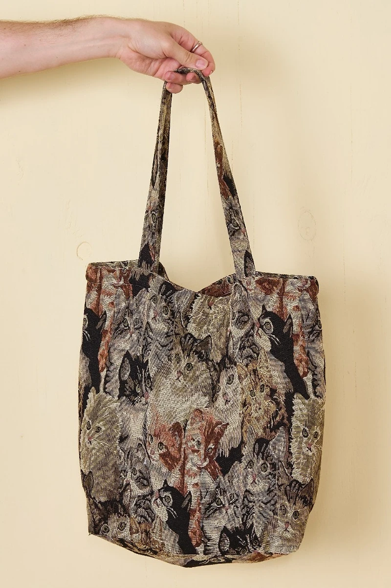 Cat Jacquard Tote Bag