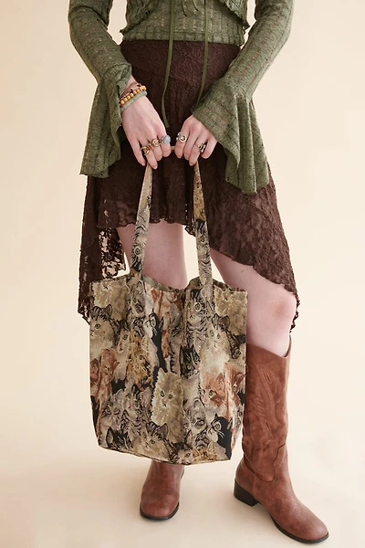 Cat Jacquard Tote Bag