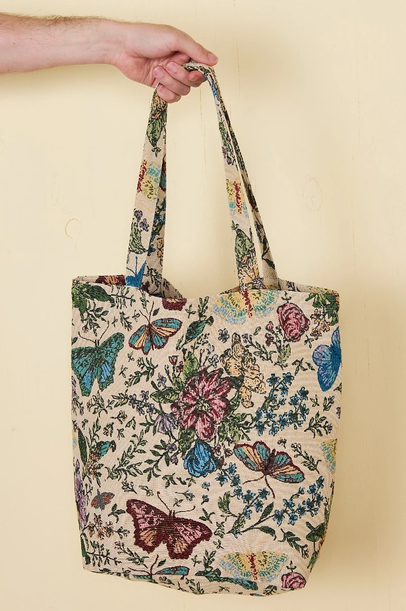 Butterfly Garden Jacquard Tote Bag