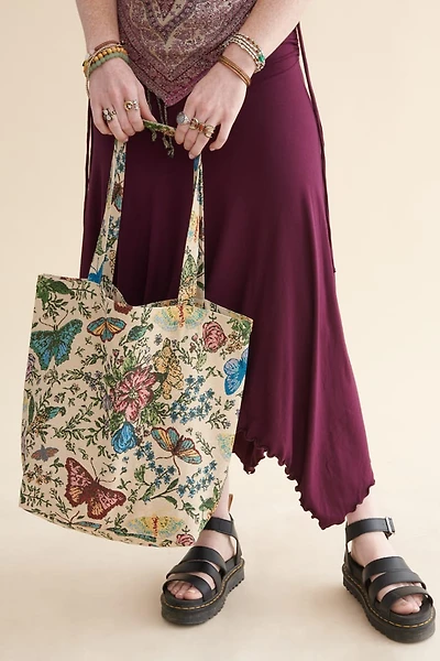 Butterfly Garden Jacquard Tote Bag