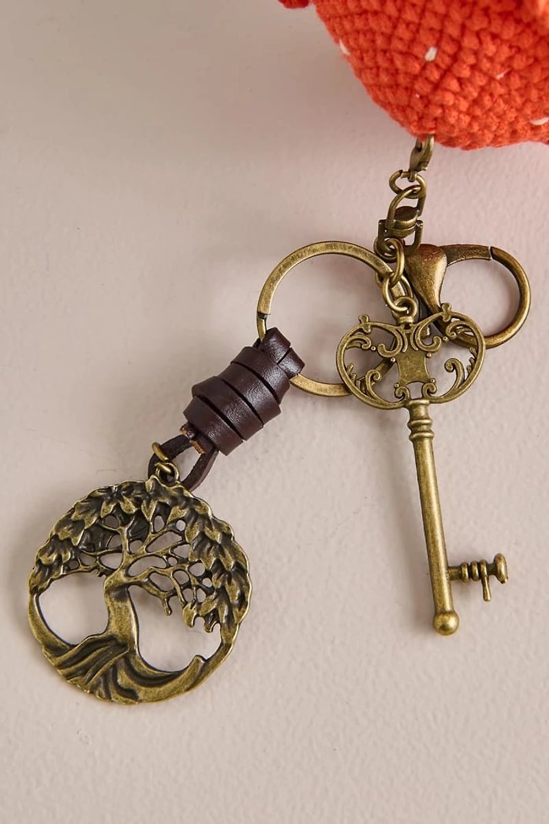 Red Mushroom Crochet Bag Charm