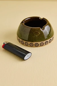 Green Mandala Ceramic Ashtray