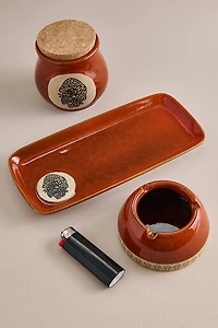 Orange Mushroom Ceramic Ashtray