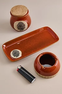 Orange Mushroom Ceramic Rolling Tray