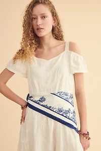 Blue Bee Small Boho Satin Bandana