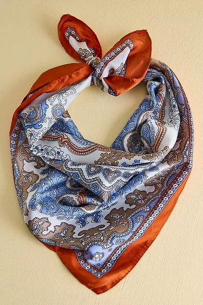 Blue Southwest Medium Boho Satin Bandana