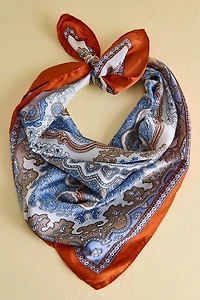 Blue Southwest Medium Boho Satin Bandana