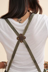 Olive Stone Wash Kitchen Apron.