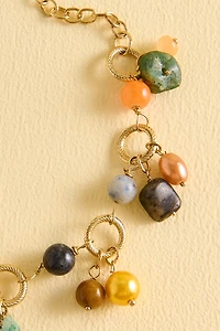 Multi Stone Gold Circle Cluster Bracelet