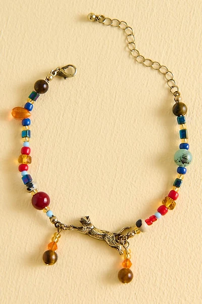 Jasper Jumping Cat Beaded Bracelet