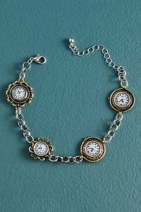 Metal Clock Print Bracelet