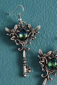 Silver Fantasy Fairy Key Earrings