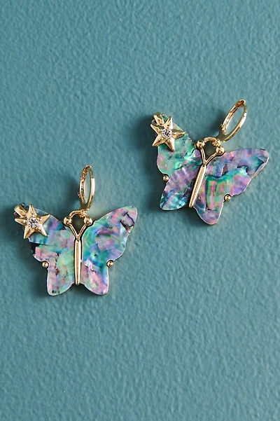 Abalone Shell Celestial Butterfly Earrings
