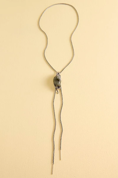 Labradorite Silver Serpent Bolo Necklace