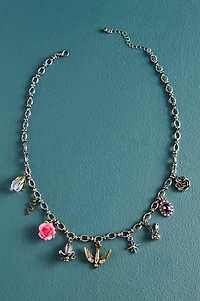 Silver Rabbit Garden Charm Necklace