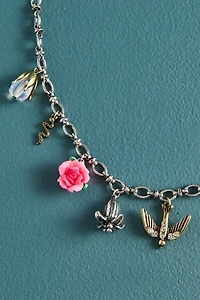Silver Rabbit Garden Charm Necklace