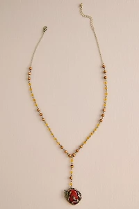 Jasper Serpent Butterfly Lariat Necklace