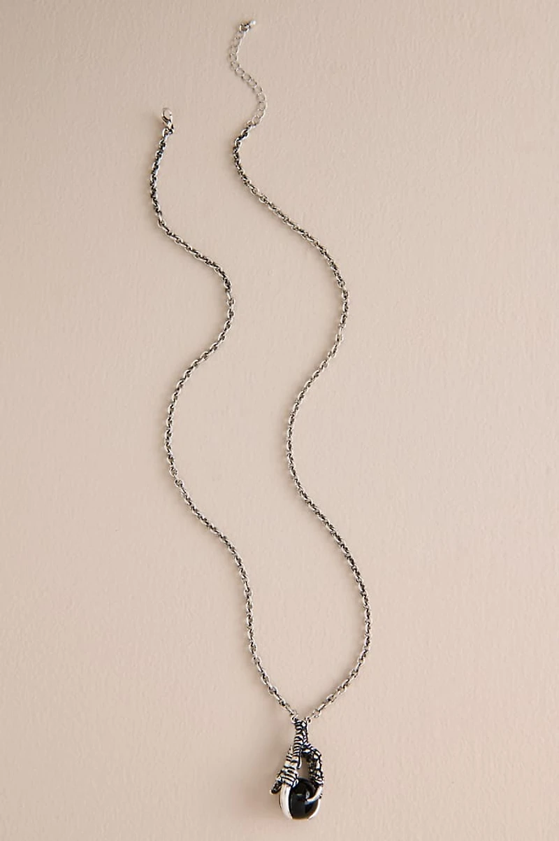 Silver Dragon Claw Necklace