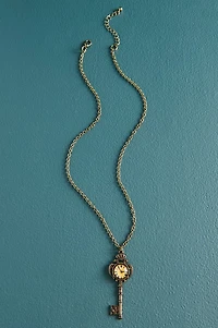 Antique Clock Print Key Necklace