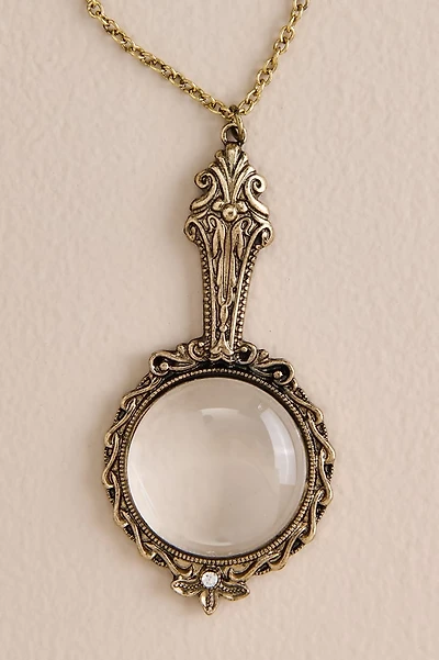 Gold Ornate Magnifying Glass Necklace