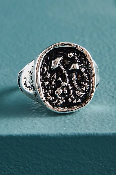 Silver Mushroom Seal Ring