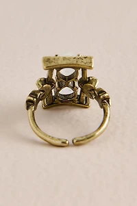 Quartz Gold Hourglass Ring