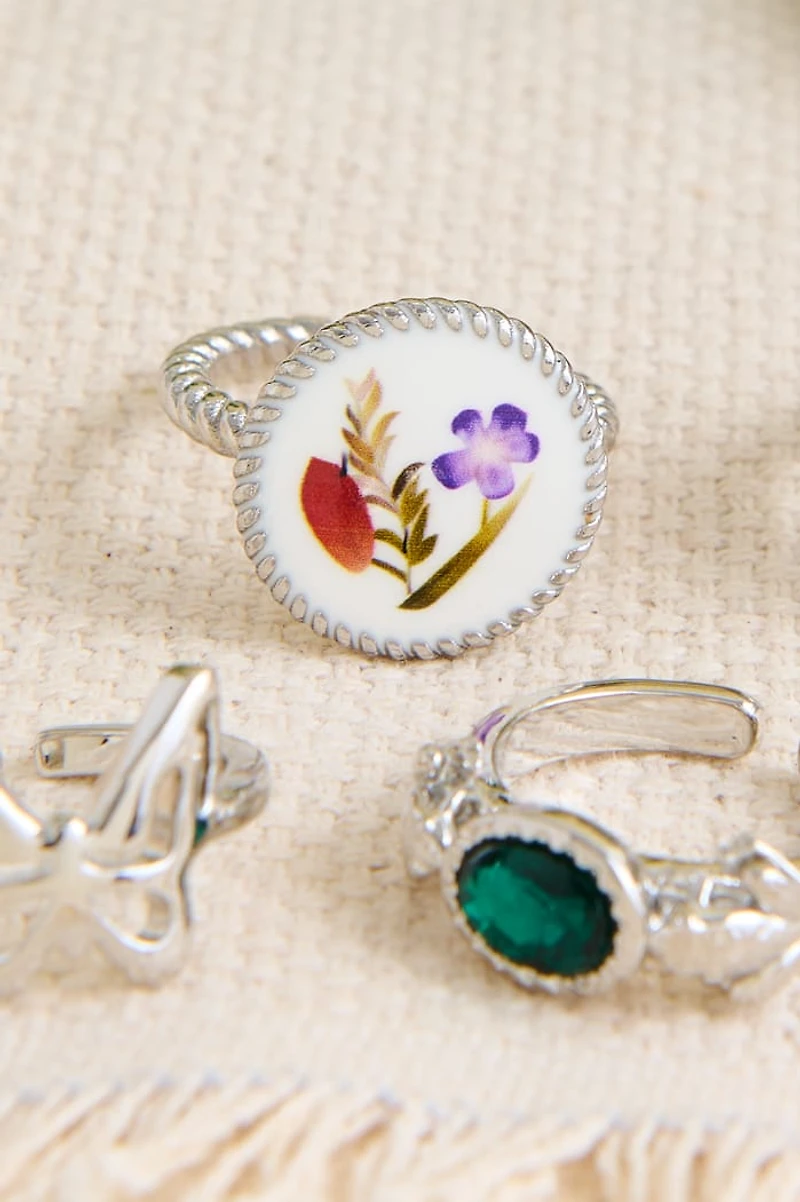 Silver Magic Fairy Garden Ring Set