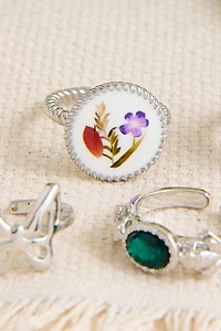 Silver Magic Fairy Garden Ring Set