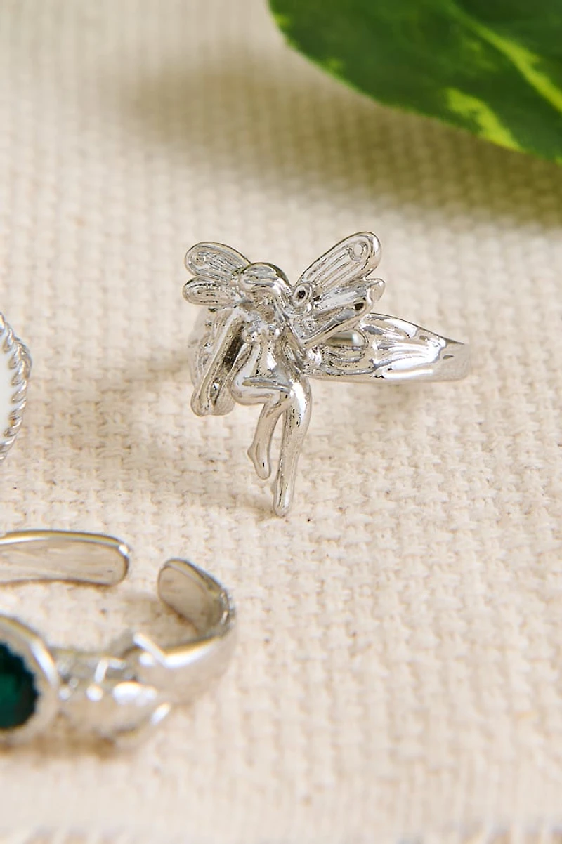 Silver Magic Fairy Garden Ring Set