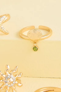 Gold Coastal Shell Ring Set