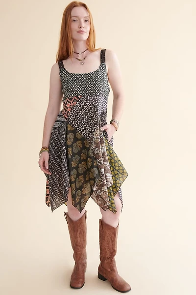 Brown Assorted Patchwork Fairy Dress