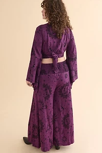Purple Boho Sun Panel Wide Leg Pants