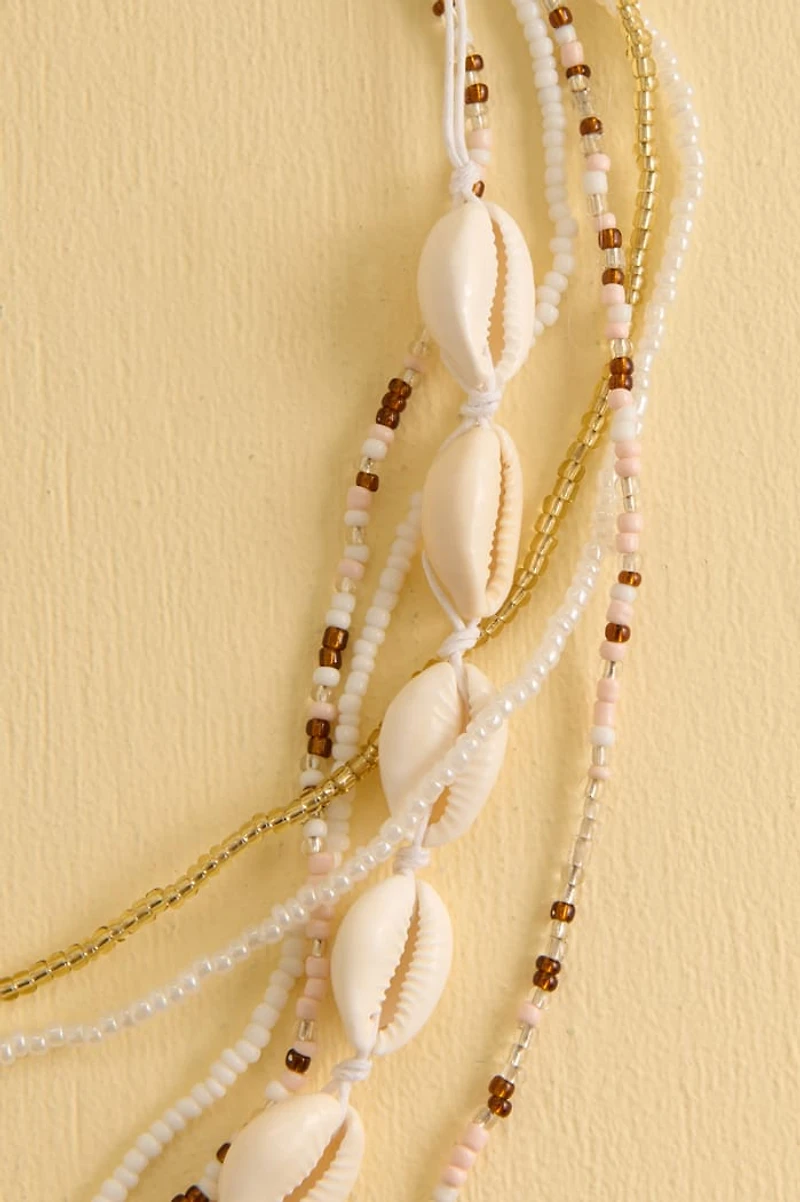 Neutral Beaded Shell Belt Set