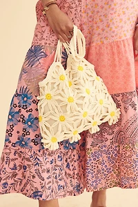 Daisy Crochet Market Shoulder Bag