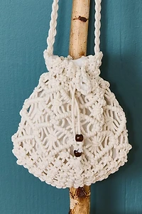 White Macrame Mini Crossbody Bag