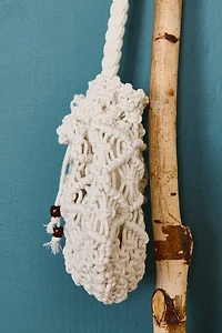 White Macrame Mini Crossbody Bag