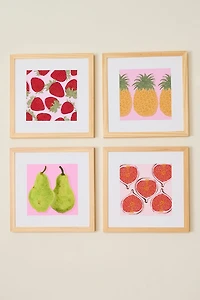 Figs on Pink Background Art Print