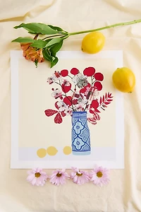 Vase on a Table with Lemons Art Print