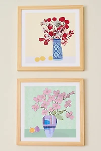 Dogwood Branches in Vase Art Print