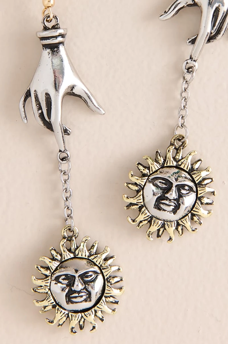 Sun Mystic Hands Drop Earrings
